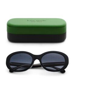 KATE SPADE Black 56mm Round Sunglasses